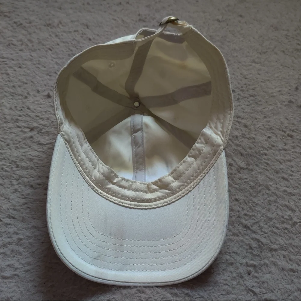 HALARA Logo Baseball Cap Hat Star White Cream NWT Green Letters Embroidered OS - Picture 6 of 7